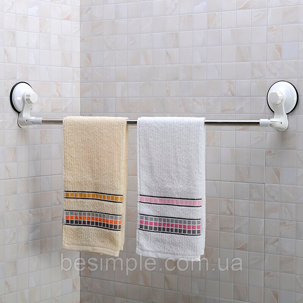 Вішалка для ванної та кухні на присосках, з гачками Universal Around Corner Towel Rack / Вішалка для рушників