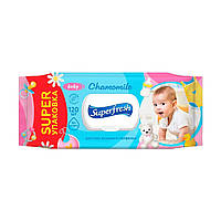 Салфетки влажные Superfresh Ромашка с клапаном 120 шт