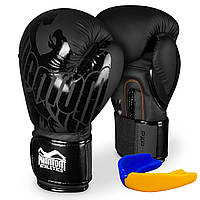 Боксерские перчатки спортивные тренировочные для бокса Phantom Black 16 унций (капа в подарок) KU-22