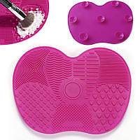 Силиконовый коврик для мытья и чистки щеток, Розовый / Средство для очистки косметических кистей для макияжа