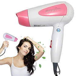 Фен для волосся 1200Вт, Gemei GM 1756, складний / Дорожній фен для укладання волосся з терморегулятором