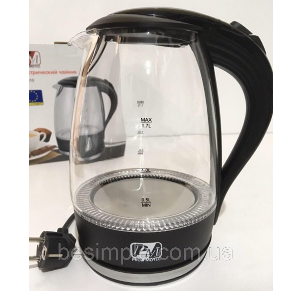 Електричний чайник 1.7 л Promotec PM-810 (2200 Вт) / Електрочайник