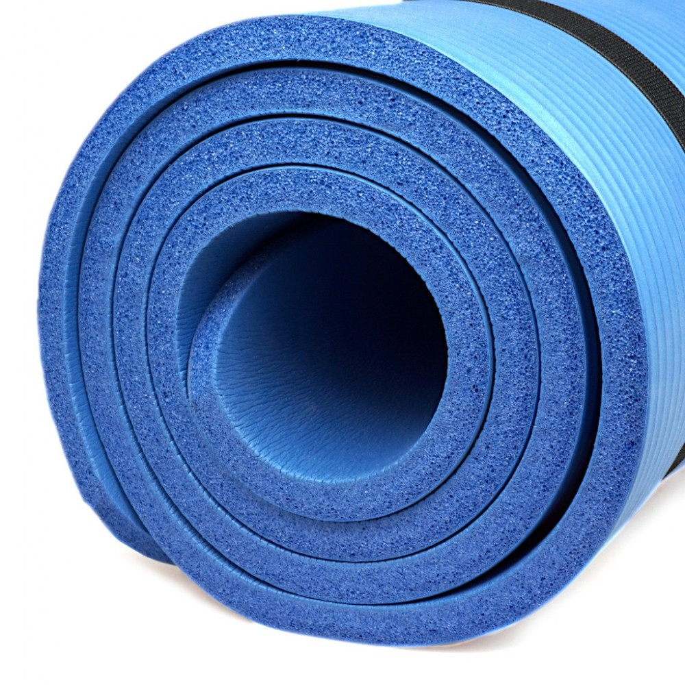 Коврик тренировочный для йоги и фитнеса 7SPORTS NBR Yoga Mat+ MTS-3 (180*60*1.5см.) Голубой GL-55 - фото 5 - id-p1938512980