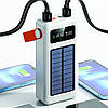Power Bank 80000 mAh, на сонячній батареї, 4хUSB ProTech, Білий/Повербанк з ліхтариком, фото 2