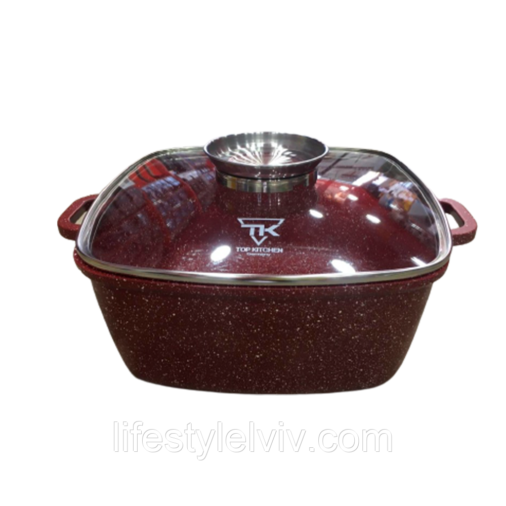 Каструля квадратна з мармуровим покриттям Top Kitchen TК00054 2,7 л