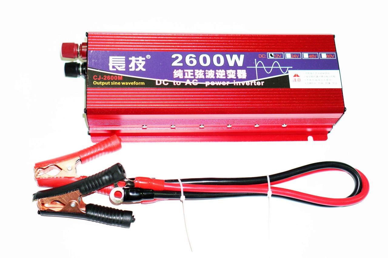 2600W Перетворювач із чистою синусоїдою AC/DC 12v з Вольметром