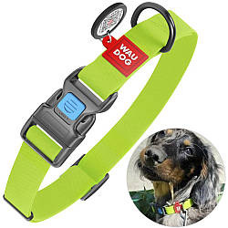 Нашийник для собак (вологостійкий) з QR-паспортом і пряжкою-фастекс, WAUDOG Waterproof, L/Амуніція для собак