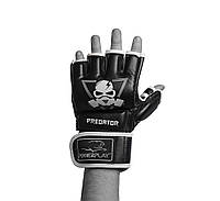 Перчатки для MMA тренировочные спортивные перчатки для единоборств PowerPlay 3056 А Черно-Белые M VE-33