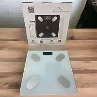 Весы стеклянные с приложением Bluetooth Смарт на телефон до 180 кг и датчиком температуры, фитнес весы