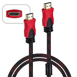 Шнур HDMI на HDMI 10м, посилений в обмотці / Кабель у тканинній оболонці / Високошвидкісний провід