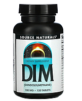 Дииндолилметан (ДИМ), DIM (Diindolylmethane), Source Naturals, 100 мг, 120 таблеток