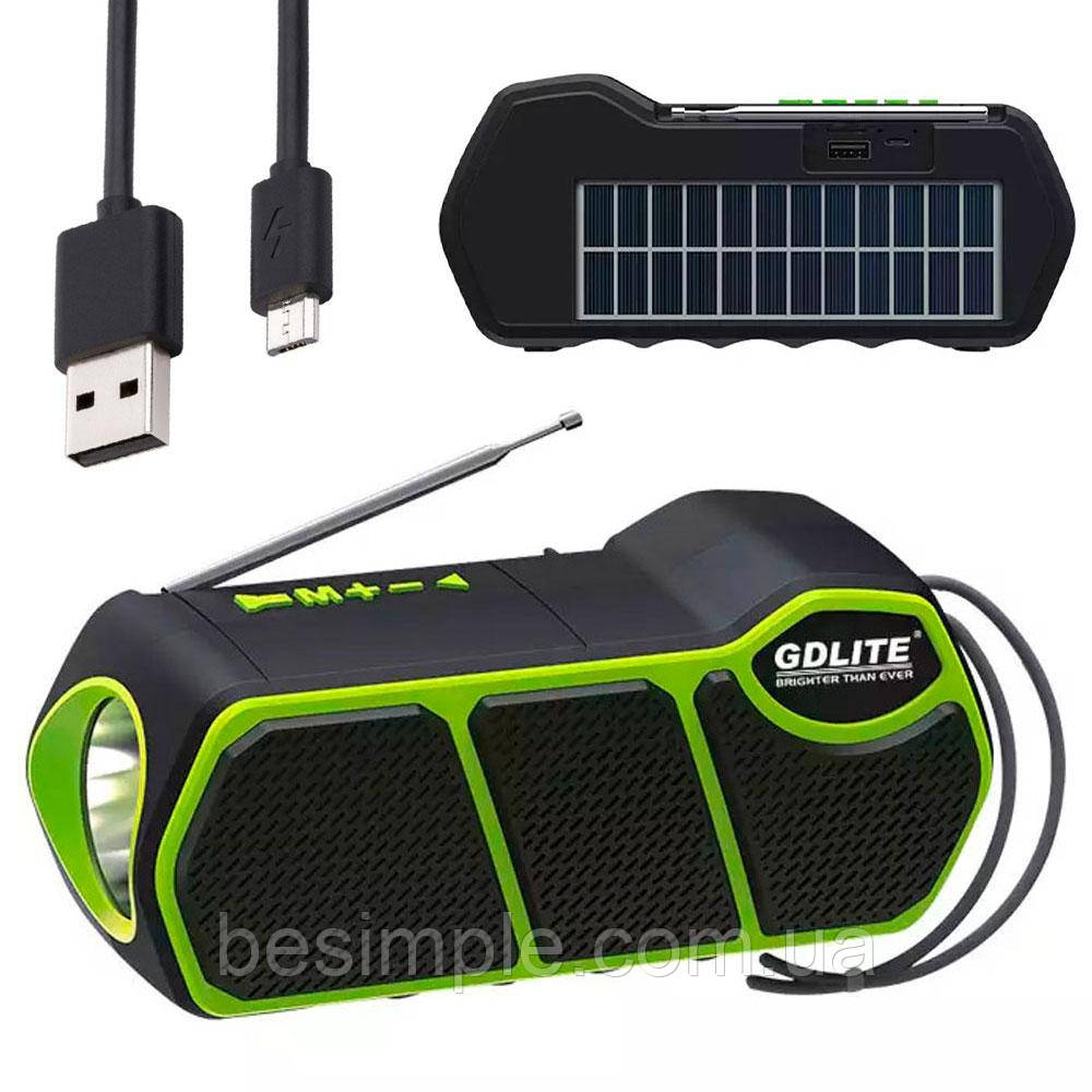 Портативна сонячна система 3в1 GD-LITE-11, з Bluetooth, LED-ліхтарем, FM/SW/AM, МР3, TF та USB-зарядкою, фото 1