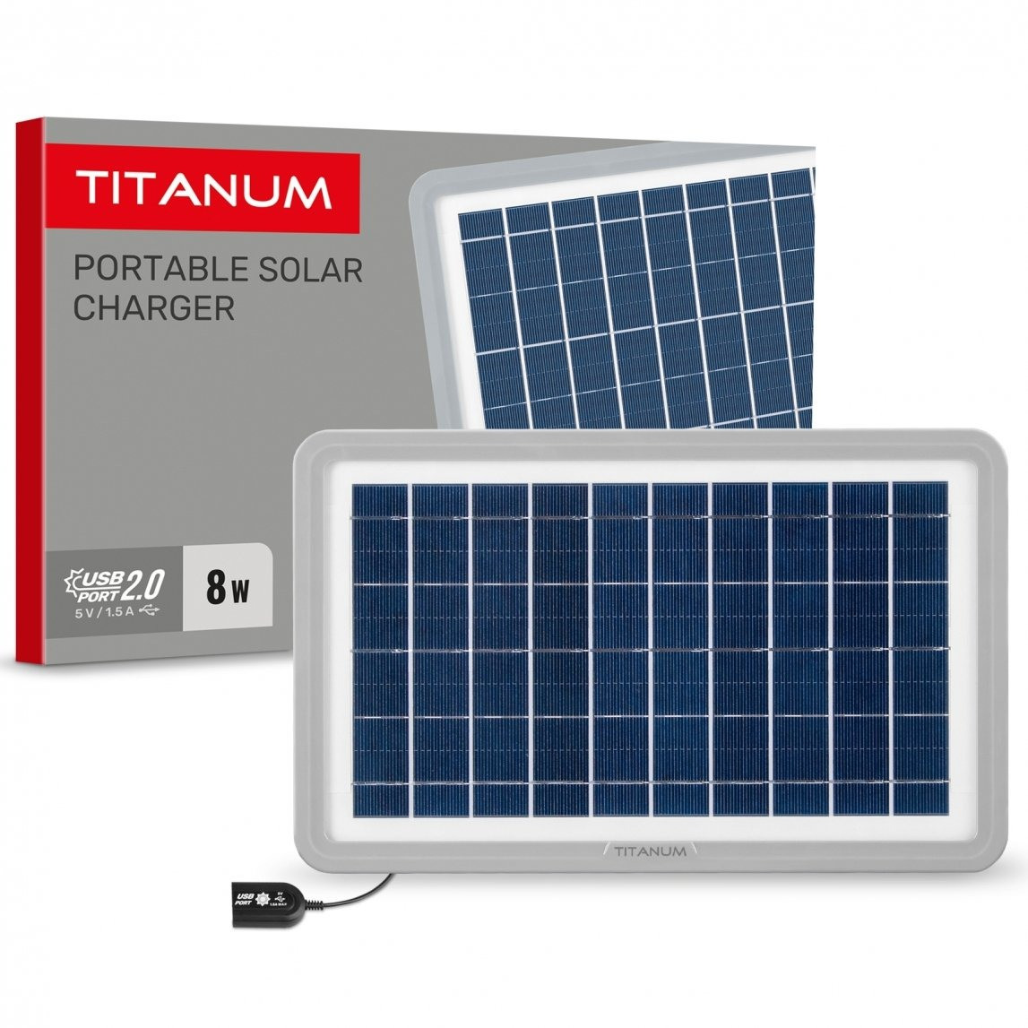 Сонячна панель (портативний зарядний пристрій) Titanum 8 W TSO-M508U