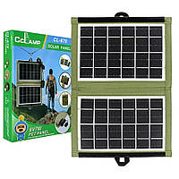 Портативная солнечная панель 7,2 Вт, CCLAMP CL-670, Зеленая / Солнечная станция для зарядки мобильных