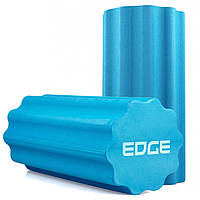 Ролик массажный спортивный тренировочный EDGE профилированный YOGA Roller EVA RO3-45 синий (45*15см.) VE-33