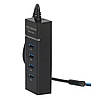 Розгалужувач на 4 порти / Перехідник USB 3.0, 220V / Хаб для ноутбука, фото 5