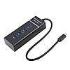 Розгалужувач на 4 порти / Перехідник USB 3.0, 220V / Хаб для ноутбука, фото 8