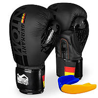 Боксерские перчатки спортивные тренировочные для бокса Phantom Germany Black 14 унций (капа в подарок) KU-22