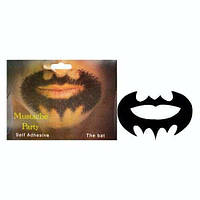 "БЭТМЕН" Усы Batman чёрные накладные, Mustache Party