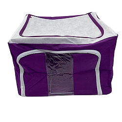 Органайзер для одягу з застібкою (39х29х20см), Фіолетовий / Коробка-органайзер з металевим каркасом