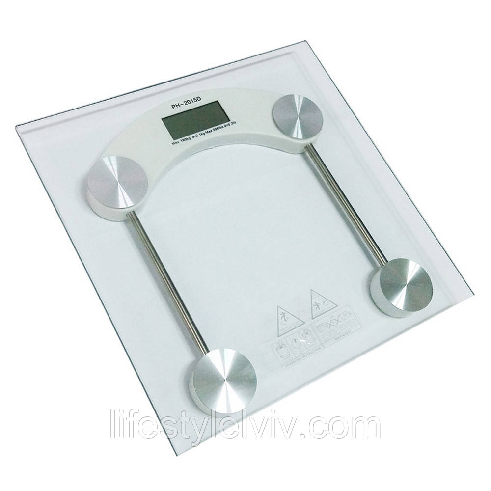 Підлогові ваги до 180кг PH-2015D / Електронні скляні ваги з дисплеєм, фото 1
