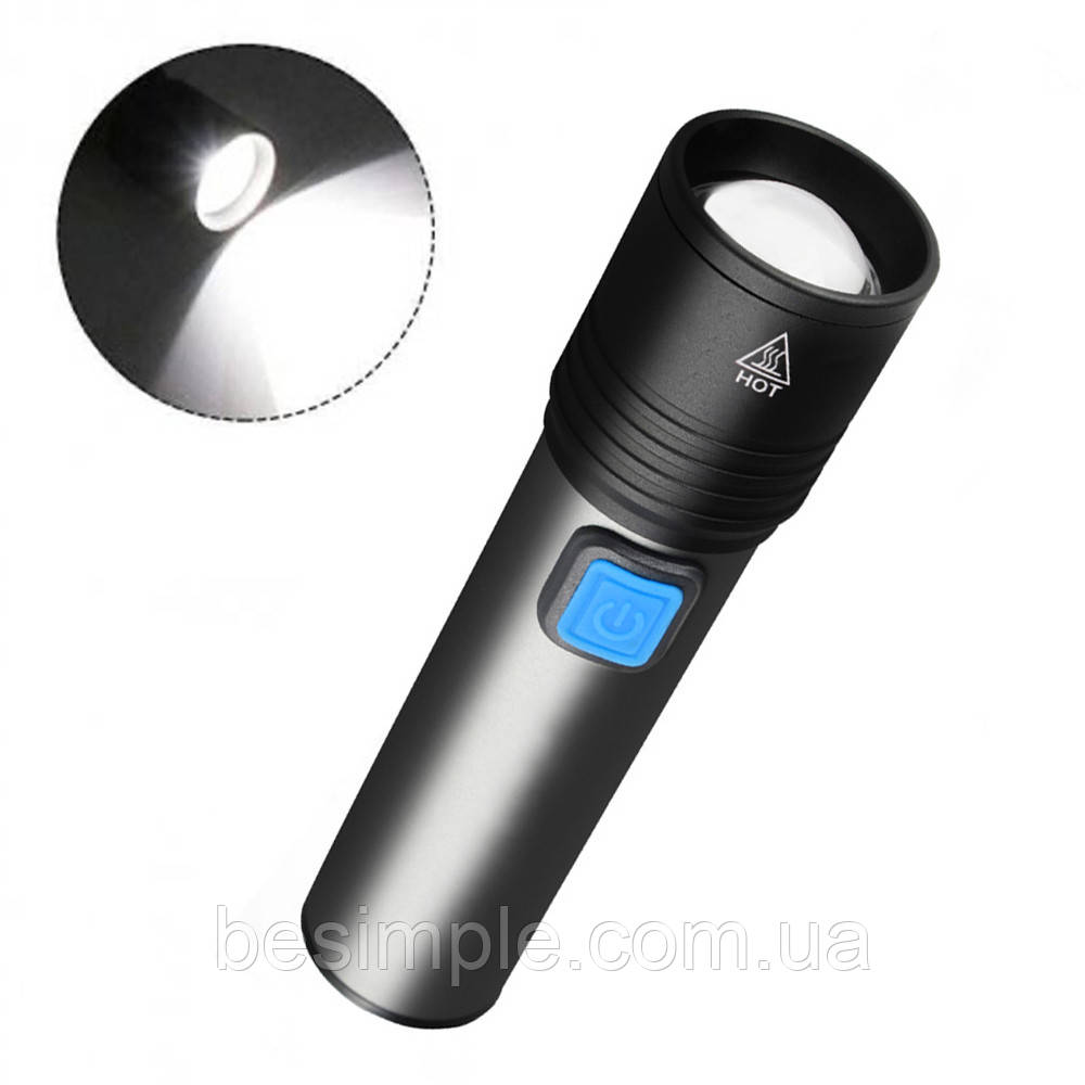 Ручний акумуляторний ліхтарик USB BL K31 / Кишеньковий акумуляторний USB ЛЕД ліхтар