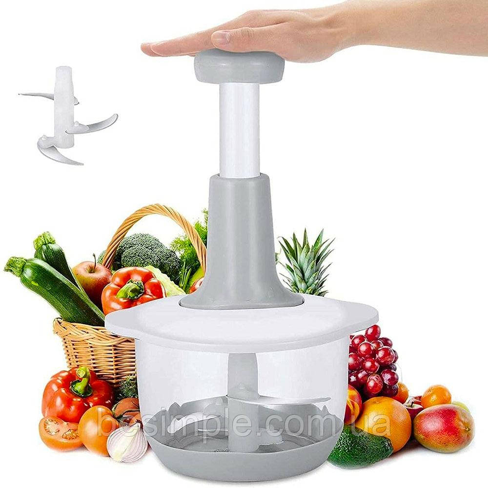 Ручний подрібнювач для овочів Food Processor, з контейнером / Кухонний подрібнювач для продуктів