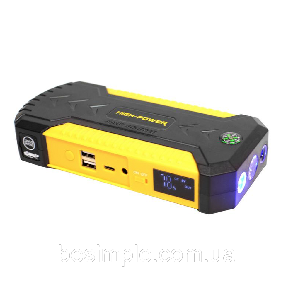 Пускозарядний пристрій 88000 маг акумулятора авто JUMPSTARTER TM19D / Пусковий пристрій з ліхтариком