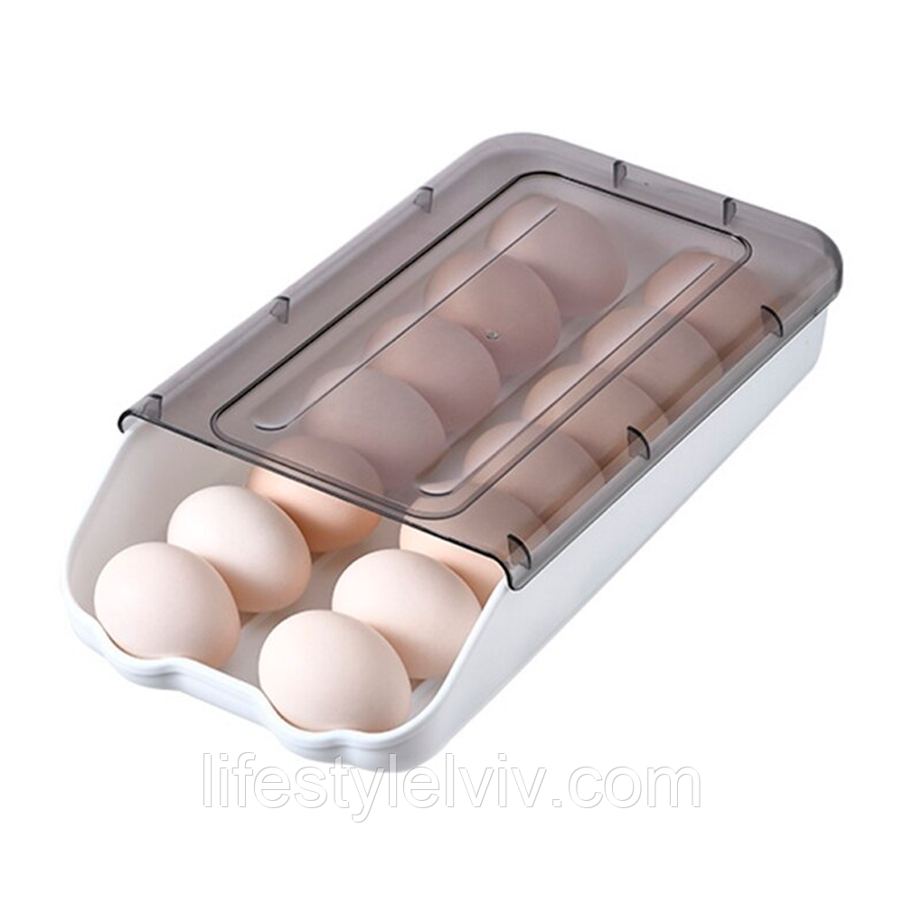 Контейнер для зберігання яєць Egg storage box, Білий/пластиковий ящик для яєць у холодильник