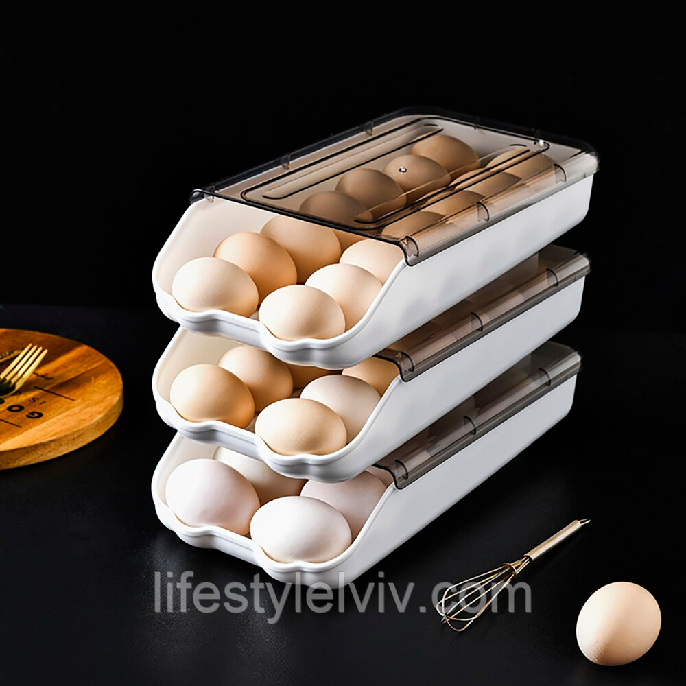 Контейнер для хранения яиц Egg storage box, Белый / Пластиковый ящик для яиц в холодильник - фото 8 - id-p1938620630