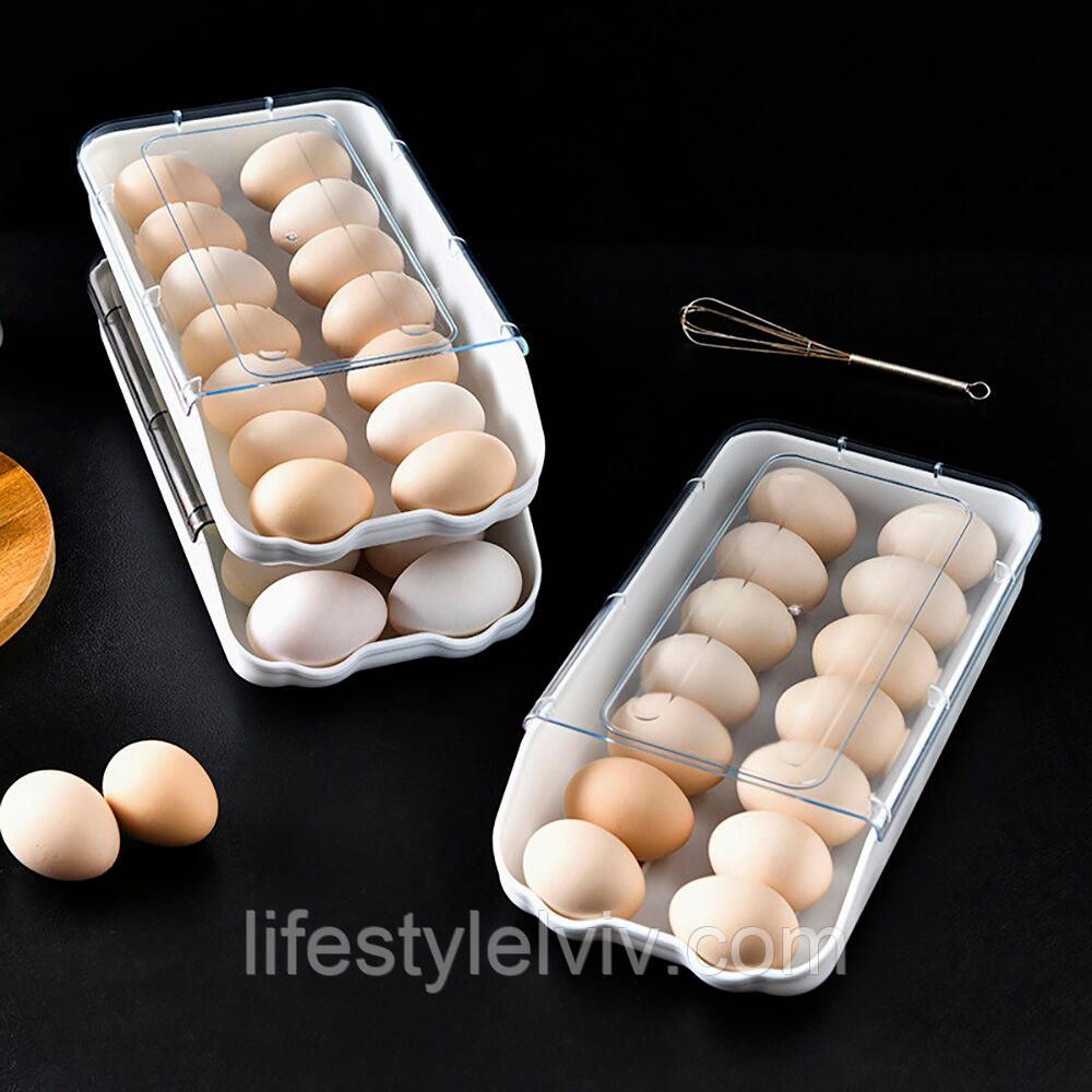 Контейнер для хранения яиц Egg storage box, Белый / Пластиковый ящик для яиц в холодильник - фото 9 - id-p1938620630