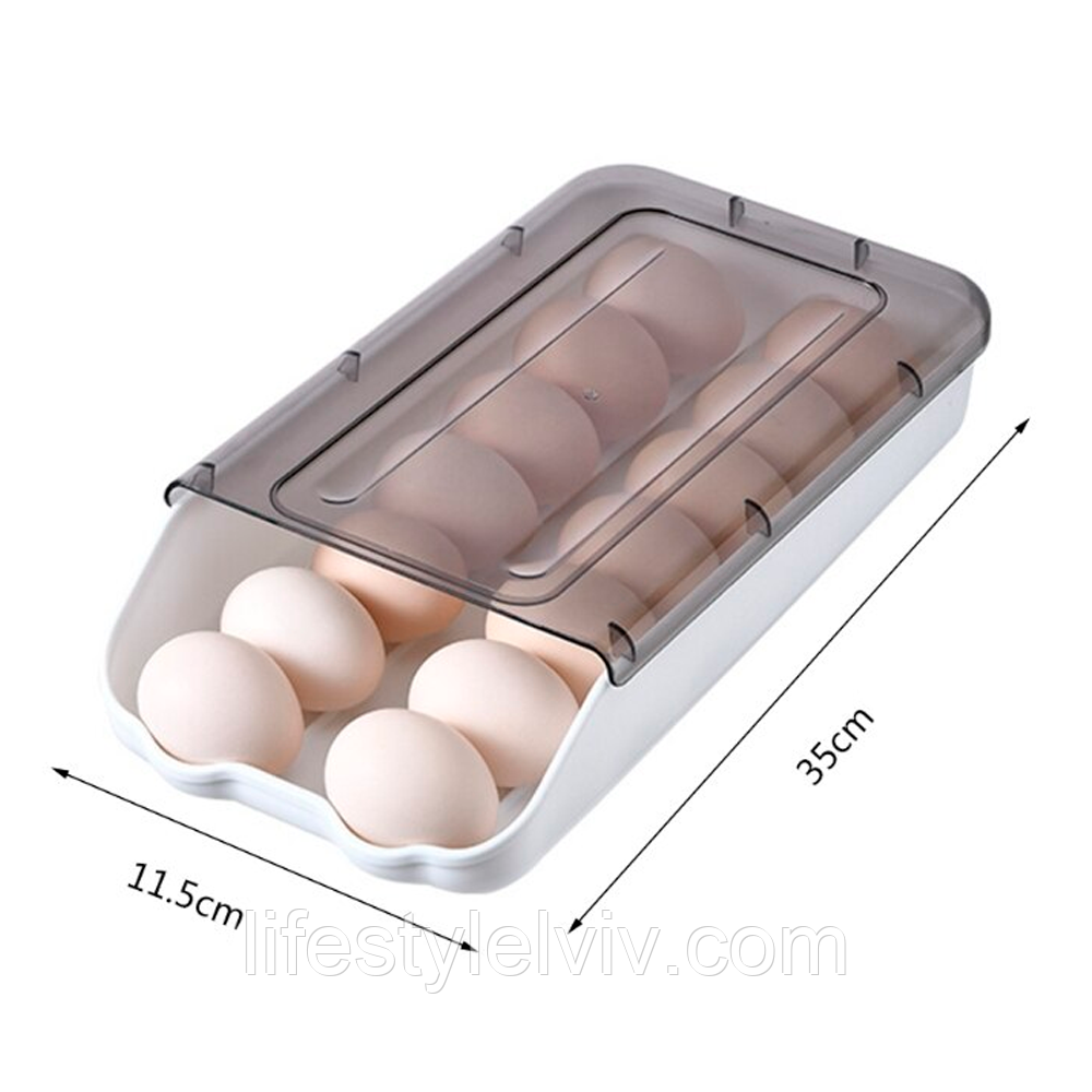 Контейнер для хранения яиц Egg storage box, Белый / Пластиковый ящик для яиц в холодильник - фото 10 - id-p1938620630