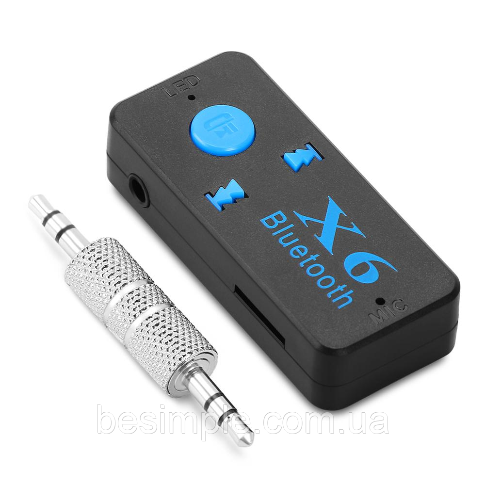 Bluetooth приймач BT-X6+TF/ Бездротовий адаптер із плеєром / Автомобільний ресивер