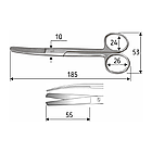 Ножиці хірургічні 18,5 см тупий/тупий, вигнуті, J-22-030, фото 2