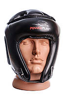 Боксерський шолом турнірний тренувальний спортивний для бокса PowerPlay Чорний S GL-55