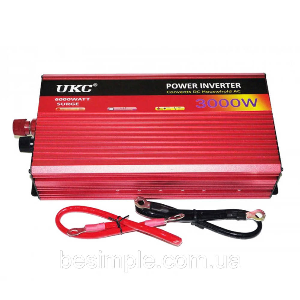 Перетворювач автоінвертор 3000W AC/DC AR UKC 24V / Автомобільний інвертор напруги