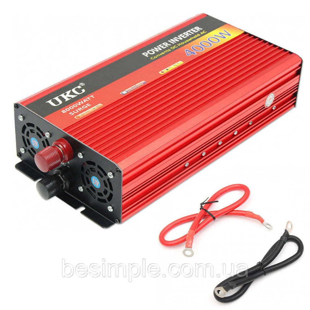 Інвертор напруги автомобільний 4000W AC/DC AR UKC 24 V / Перетворювач