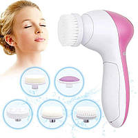 Массажер для лица 5в1 Beauty Care Massager AE-8782,от батареек / Электрический ручной массажер для чистки лица