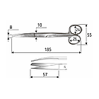 Ножиці хірургічні 18,5 см, гострий/тупий/вигнуті, J-22-037, фото 2