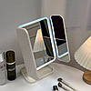 Косметичне дзеркало з LED підсвічуванням XW 810, з USB / Потрійне сенсорне дзеркало для макіяжу, фото 2