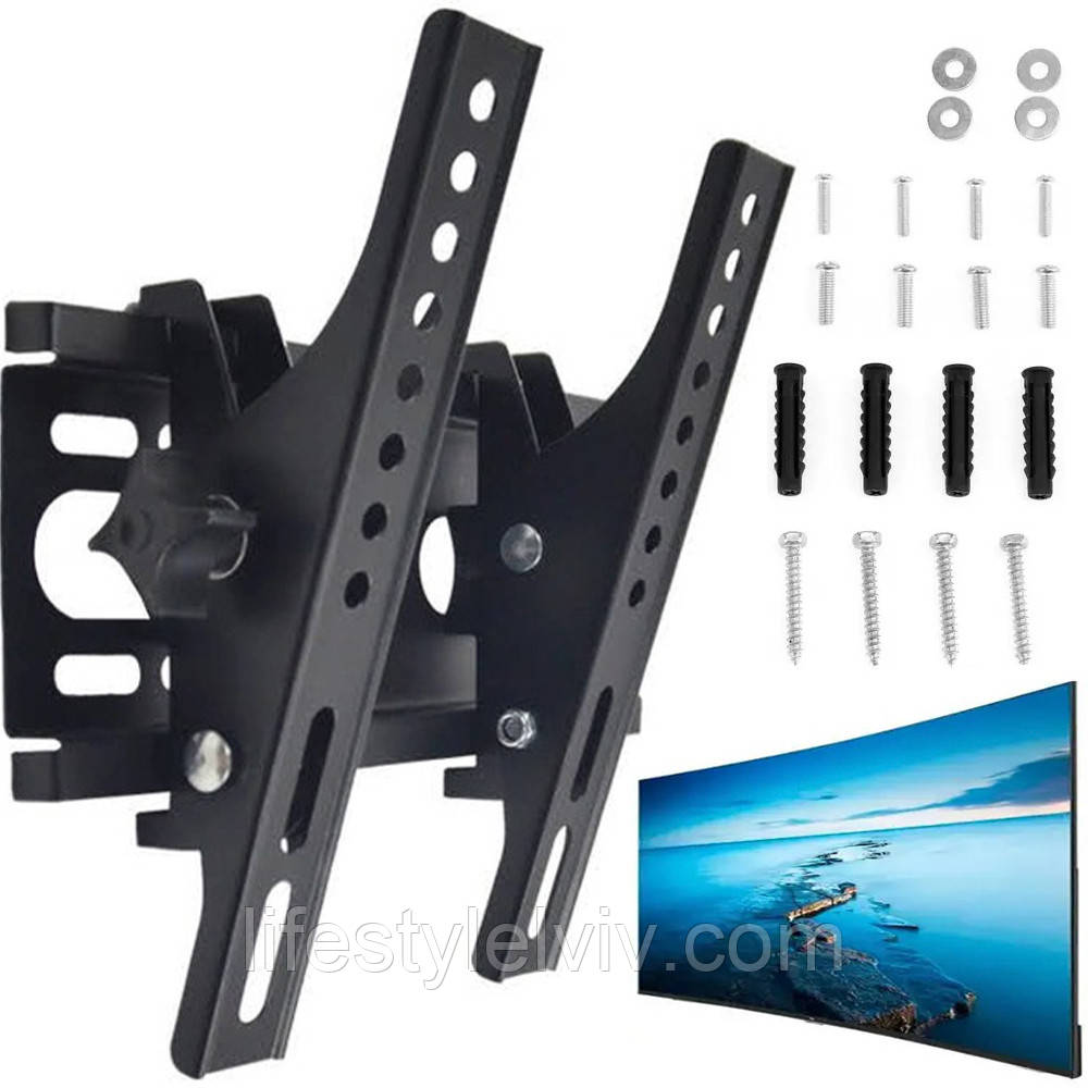 Кронштейн для телевізора 15"-43", до 45 кг, M-31 / Похилий тримач для ТБ, фото 1