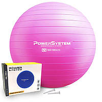 Мяч фитбол спортивный тренировочный для фитнеса Power System PS-4012 Ø65 cm PRO Gymball Pink DM-11