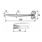 Ножиці хірургічні 20 см тупий/тупий, вигнуті, J-22-031, фото 2