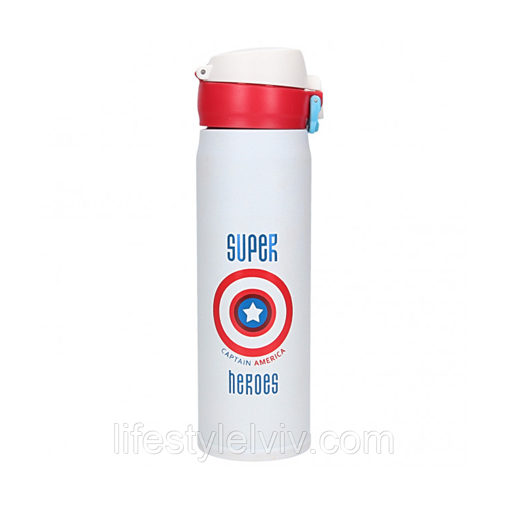 Термокружка 500 мл для детей супергерои Капитан Америка / Термос герметичный детский - фото 8 - id-p1938574991