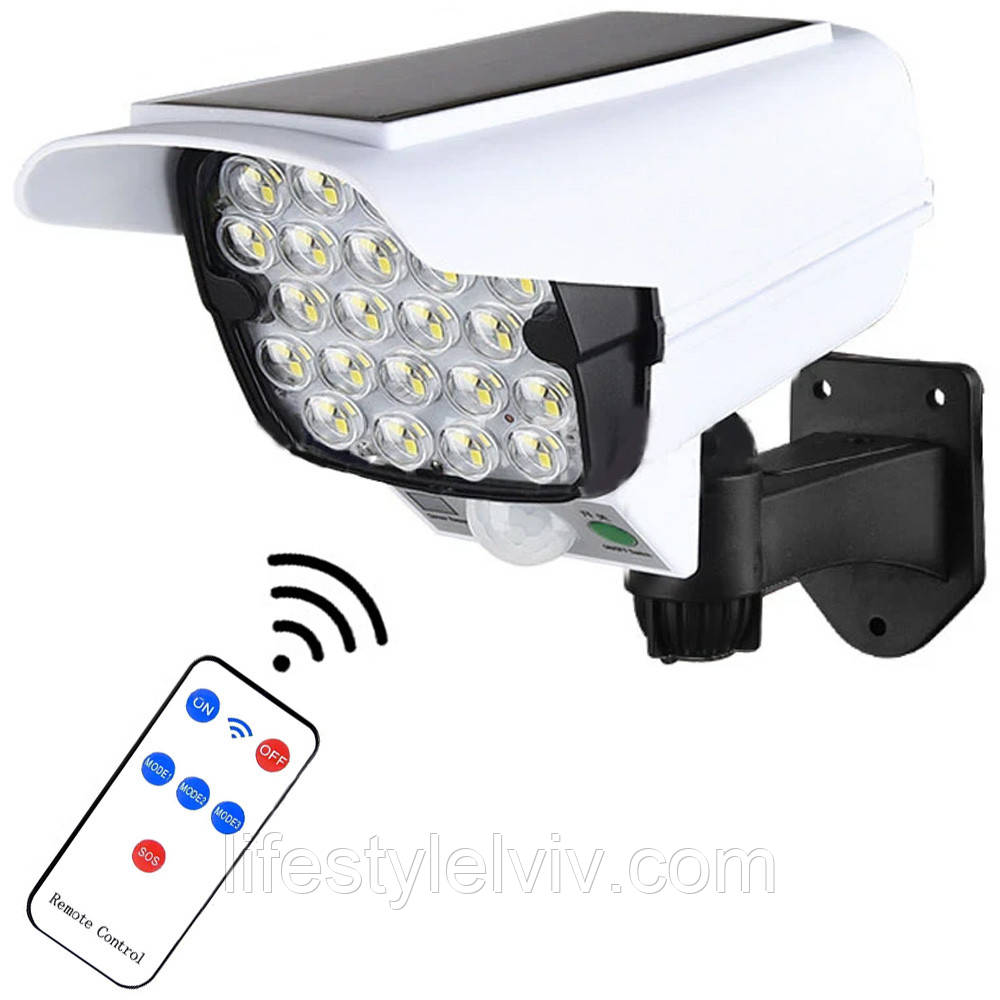 Вуличний ліхтар у вигляді камери Solar Light JLP-2177 / Камера муляж із сонячною батареєю та датчиком руху, фото 1