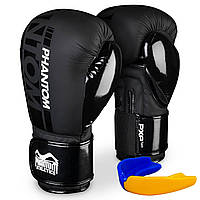 Боксерские перчатки спортивные тренировочные для бокса Phantom Speed Black 12 унций (капа в подарок) GL-55
