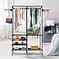 Вішалка стійка для одягу (157х105х80 см) Simple Coat Rack Double Row / Телескопічна вішалка з полицями, фото 6
