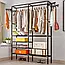 Вішалка стійка для одягу (157х105х80 см) Simple Coat Rack Double Row / Телескопічна вішалка з полицями, фото 8
