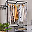 Вішалка стійка для одягу (157х105х80 см) Simple Coat Rack Double Row / Телескопічна вішалка з полицями, фото 9