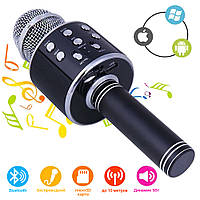 Дитячий Бездротовий мікрофон караоке Wster WS858 портативний USB мікрофон диско караоке світиться